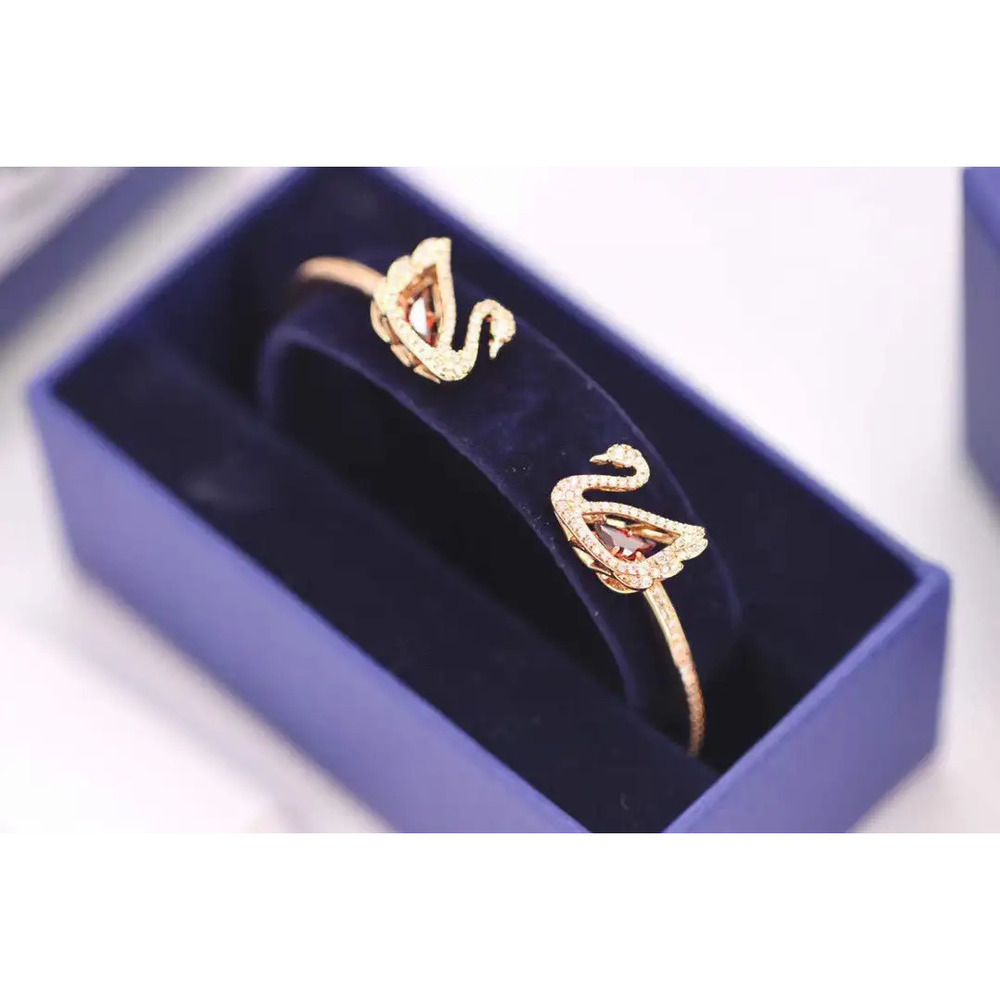 Swarovski Rose gold double swan bracelet